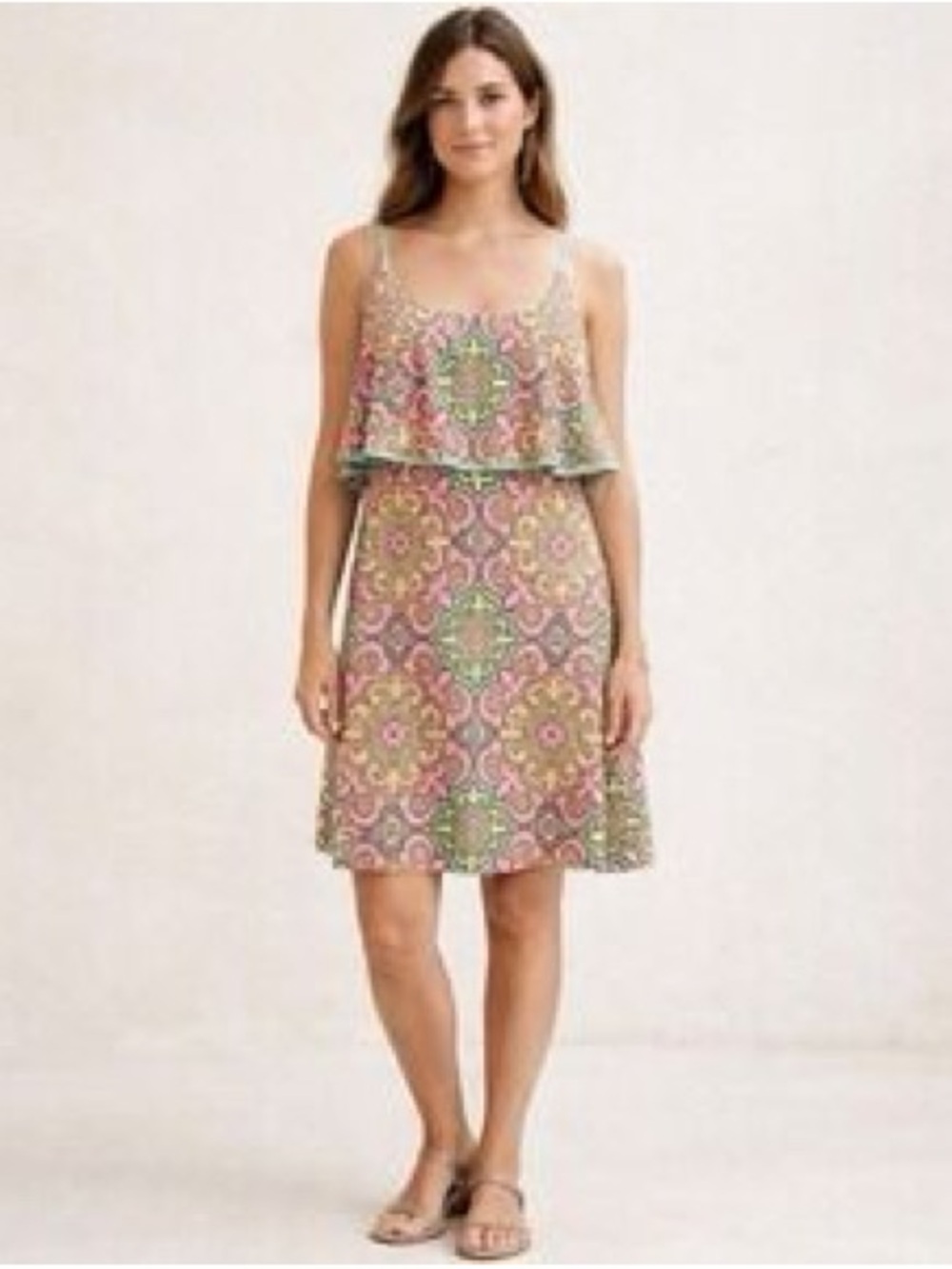 Judith March Bohemian Damask Colorful Sleeveless Mini Dress Size S